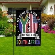 South African Parts South Africa Roots American Home Proud Garden Flag, Double-Sided Decorative Outdoor Flag, Patriotic Polyester Yard Flag 12 x 18 in
