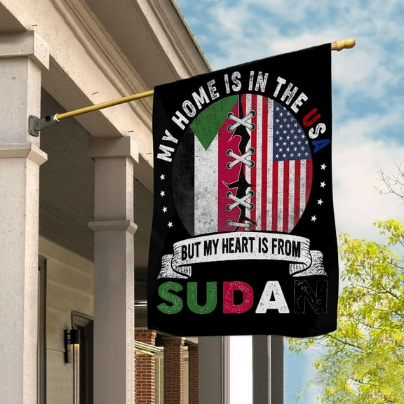 Flag-Made in America with Sudanese Parts Sudan U.S.A Friendship American Flag Patriotic Garden Flag (11.5x17.5) Double Sided-USA Flags Premium Polyester-Decorative Indoor Outdoor Flag