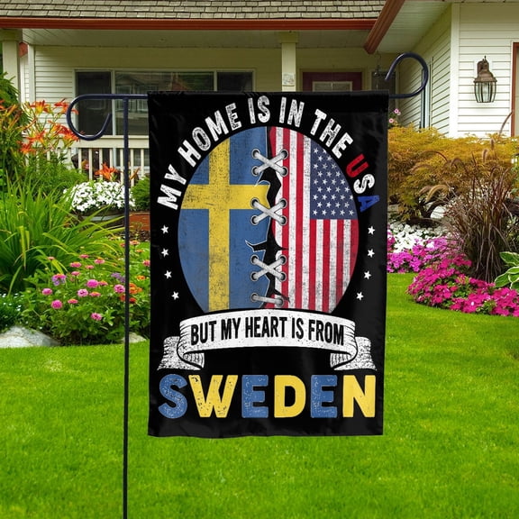 Flag-Made in America with Swedish Parts Sweden U.S.A Friendship American Flag Patriotic Garden Flag (11.5x17.5) Double Sided-USA Flags Premium Polyester-Decorative Indoor Outdoor Flag