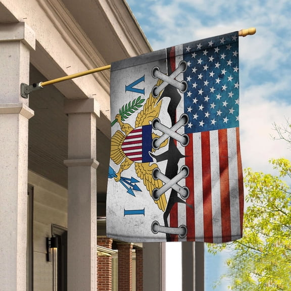Flag Made In America With Virgin Islanders Parts Virgin Islanders American Friendship Root Proud House Flag (29.5x39.5) Double Sided-USA Flags Premium Polyester-Decorative Indoor Outdoor Flag