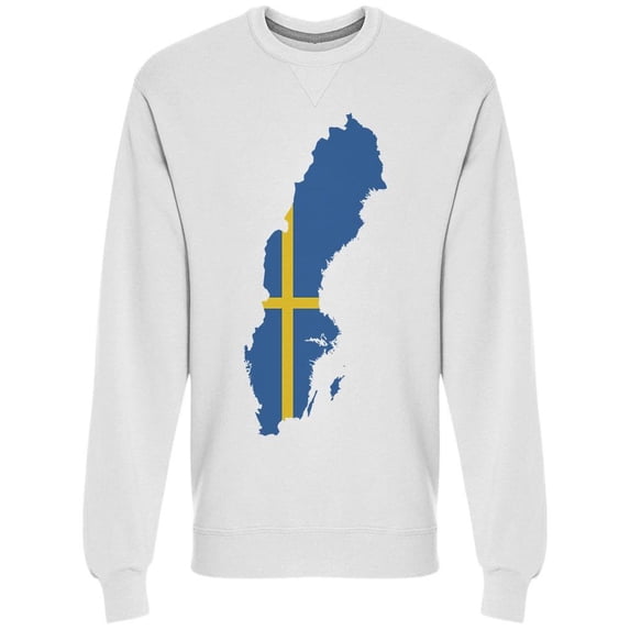 Flag Map Of Sweden Sweatshirt Men -Image by Shutterstock, Male Medium