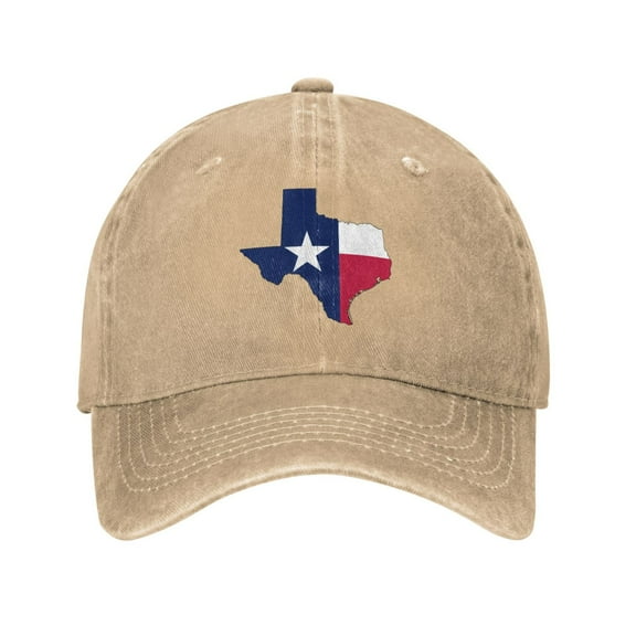 Flag-Map Of Texas Unisex Adult Washed Denim Cotton Sport Outdoor Baseball Cap Adjustable Cowboy Baseball Hat