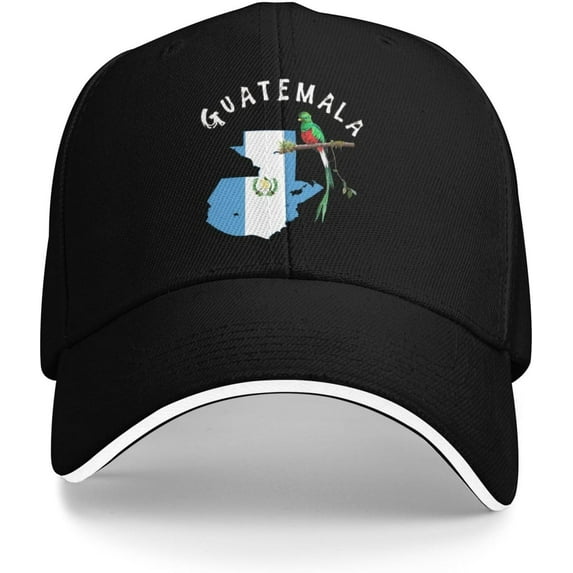 Flag Map and Quetzal Bird of Guatemala(5) Baseball Cap Men Women Classic Adjustable Hat Truck Cap for Men and Women Black