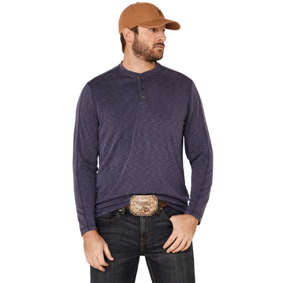 Flag Men's And Anthem Navy Gulfport Performance Slub Henley Long Sleeve Shirt - COREKT1067-NVY Medium  US