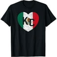 thumbnail image 1 of Flag Mexico World Country Flag KC Heart Kansas City Mexican T-Shirt Tops Tee, 1 of 4