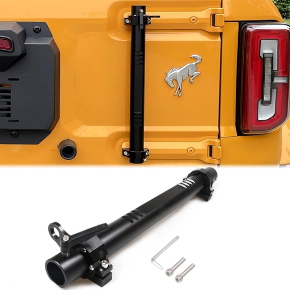 Flag Mount Flagpole Holder for 2021 2022 2023 2024 2025 New Ford Bronco 2/4 Door Exterior Accessories Tailgate Hinge Aluminum Single Flag Pole Mount with CB Antenna Bracket Base