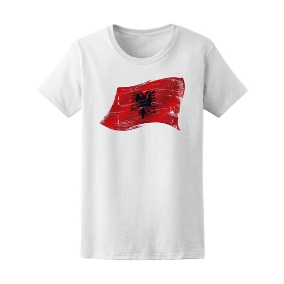 Flag Of  Albania In The Wind  T-Shirt Men -Image by Shutterstock, Male 3X-Large