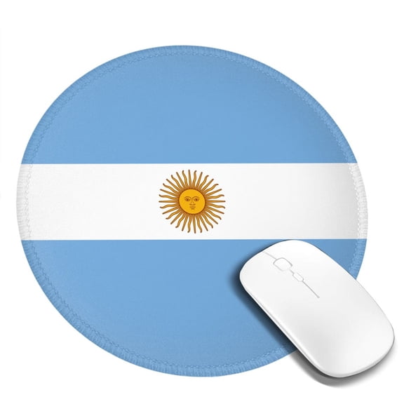 Flag Of Argentina Small Round MousePad for Wireless Computer Laptop, Office Desk Accessories 7.9 x 7.9 inch
