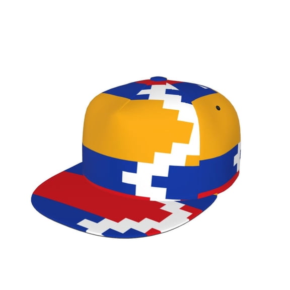 Flag Of Artsakh Flat Brim Trucker Cap Adjustable Snapback Hat For Men Women