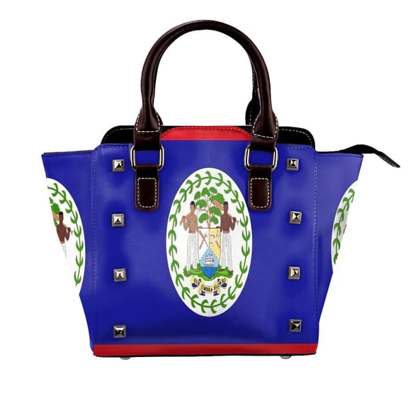 Flag Of Belize Rivet Fashion One-Shoulder Women's Handbag Tote Bag
