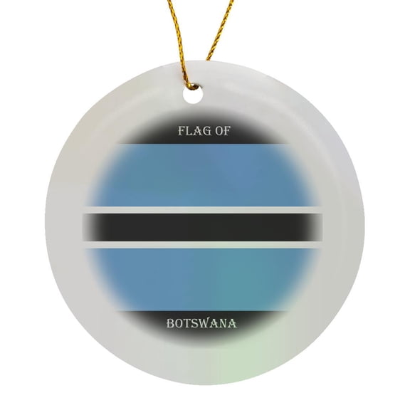 3drose, Flag of Botswana, Circle Porcelain Ornament