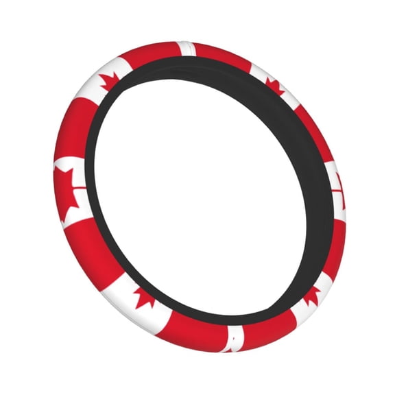 Flag Of Canada Elastic Stretch Steering Wheel Cover Universal Interior Trim Wheel Protector For Car Truck Suv 15 Inches