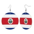 thumbnail image 1 of Flag Of Costa Rica Dangle Round Lightweight Drop Circle Earrings For Women, 1 of 6