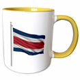 thumbnail image 1 of 3drose, Flag of Costa Rica on a Flag Pole Over White Rican, 11oz Two-tone Yellow Mug, 1 of 6