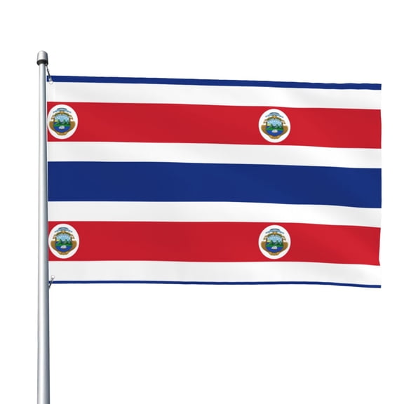 Flag Of Costarican 4x6 Feet Flag Polyester Double Stitched With Grommets For Outdoor Indoor Decor