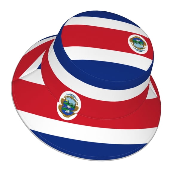 Flag Of Costarican Bucket Hat With Reflective Stripe For Men Women Reversible Outdoor Travel Hiking Beach Caps