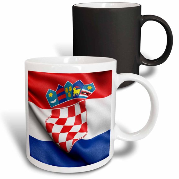3drose, Flag of Croatia Waving in the Wind, 11oz Magic Transforming Mug