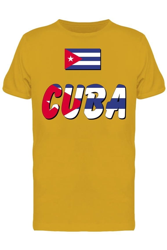 Flag Of Cuba Slogan T-Shirt Men -Image by Shutterstock, Male Small