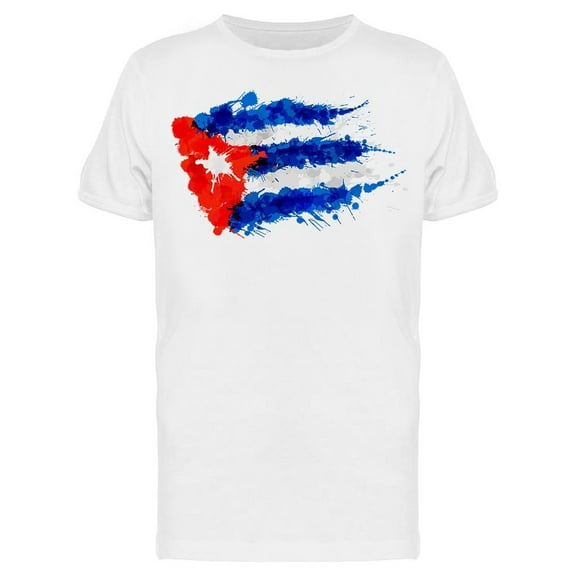 Flag Of Cuba Splashes Tee Men's -Image by Shutterstock