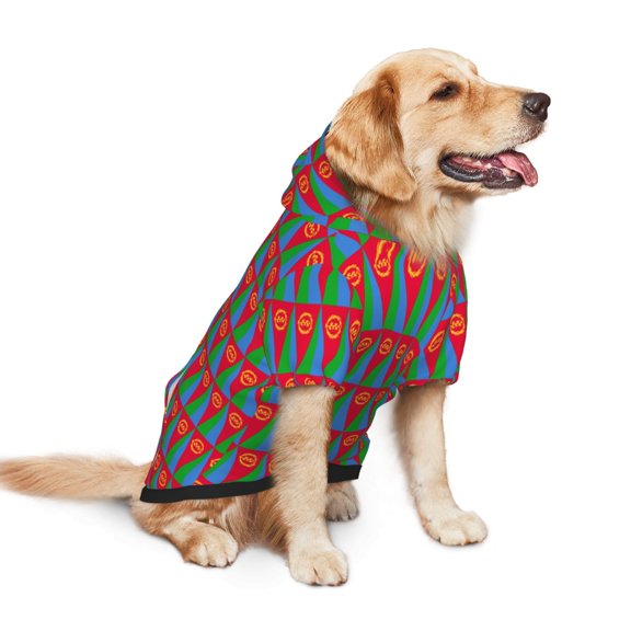 Flag Of Eritrea Dog Hoodie Colorful Pullover Sweatshirts Medium