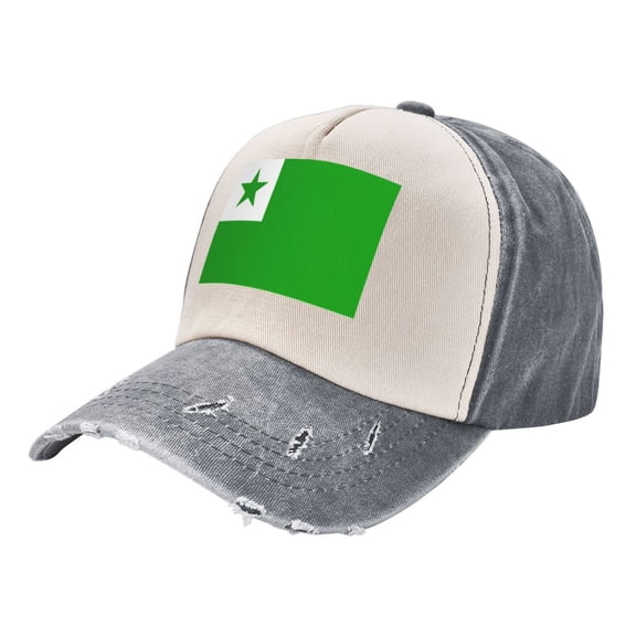 Flag Of Esperanto Distressed Baseball Cap Dad Hats for Men Women Vintage Trucker Hat Low Profile Ball Caps