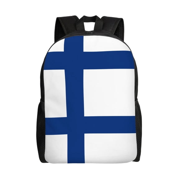 Flag Of Finland Backpack Travel Bag For Men Women Lightweight Back Pack With Laptop Compartmen