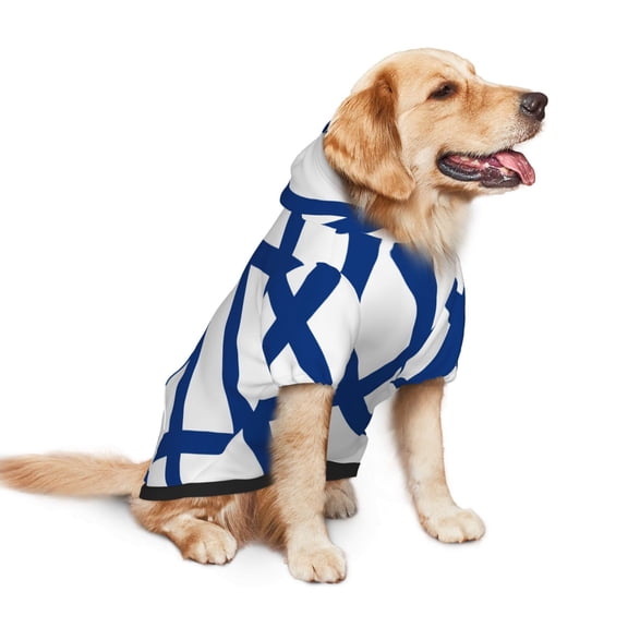 Flag Of Finland Dog Hoodie Colorful Pullover Sweatshirts Small