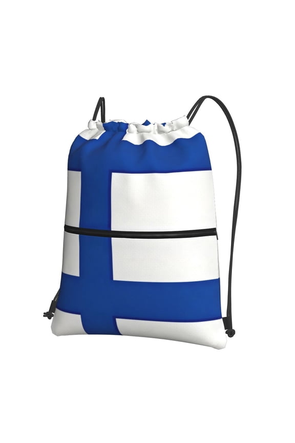 Flag Of Finland Drawstring Backpack Water Resistant String Bag Sports Sackpack Gym Sack For Men Women