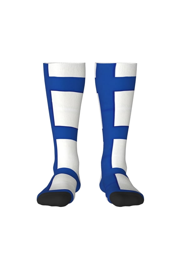 Flag Of Finland Knee High Socks for Women Long Leg Warmers Socks