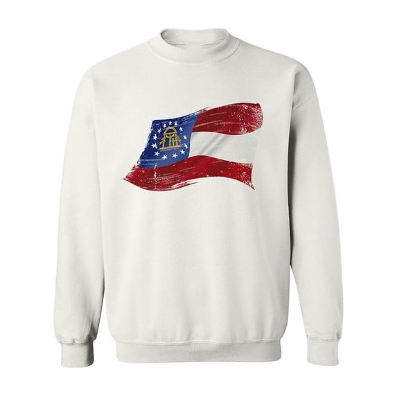 Flag Of Georgia In The Wind Sweatshirt Men -Image by Shutterstock, Male 5X-Large