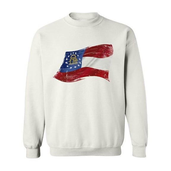Flag Of Georgia In The Wind Sweatshirt Men -Image by Shutterstock, Male Medium