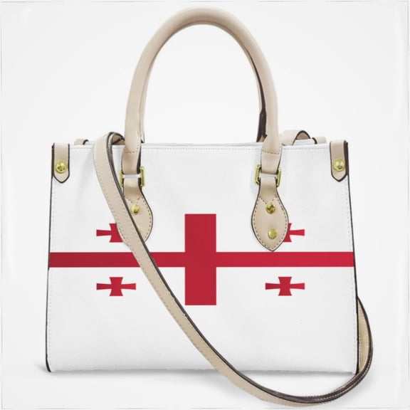 Flag Of Georgia Official Cross Body Bags For Women Small Leather Female Handbags Fashion Top-Handle Totes