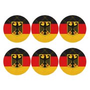 Flag Of Germany Leather Drink Coasters for Drinks 6 Pack for Tabletop Protection Round Shape