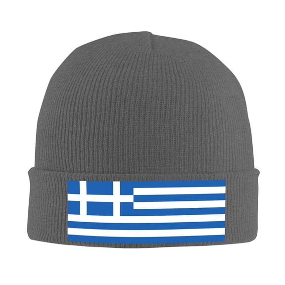 Flag Of Greece Beanie Hat Men Women Warm Printed Cap Knit Beanies Hats Outdoor Winter Deep Heather