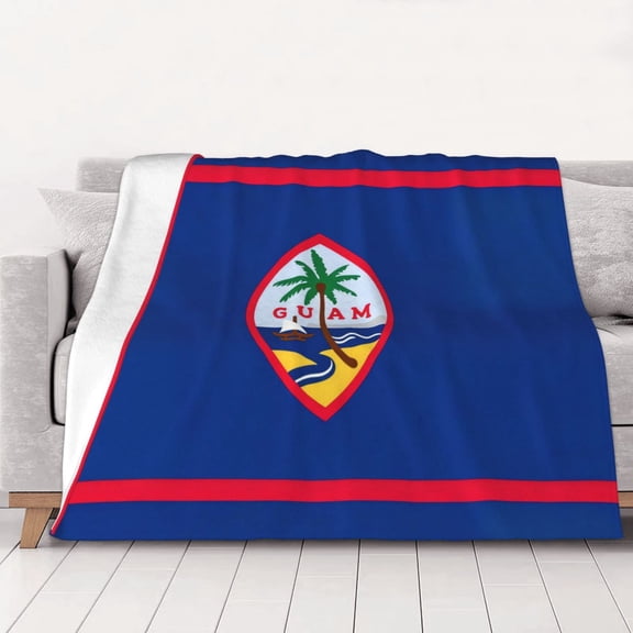 Flag Of Guam Throw Blanket Warm Camping Outdoor Light Weight Cozy Blanket for Couch Sofa Bed 40"x30"