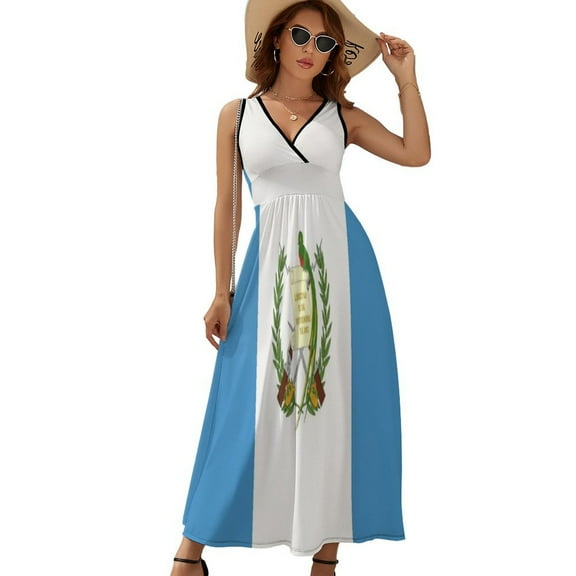 Flag Of Guatemala Dress Fashion Boho Beach Long Dresses Female Party Printed Maxi Dress