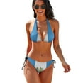 thumbnail image 1 of Flag Of Guatemala Women's Bikini V Neck Swimsuit Set 2 Piece Over Size Bathing Suit Side Triangle Bathing Suit, 1 of 9