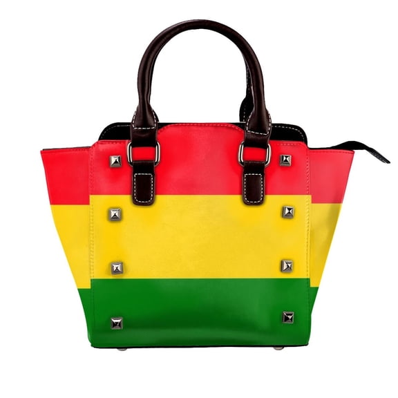 Flag Of Guinea Rivet Fashion One-Shoulder Women's Handbag Tote Bag
