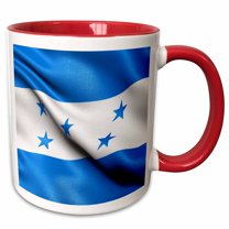 3drose, Flag of Honduras Waving in the Wind, 15oz Two-tone Red Mug