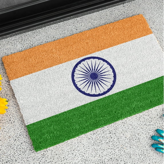 Flag Of India Outdoor Non-Slip Door Mat | Delhi | Mumbai | Kolkata | 24"x36"