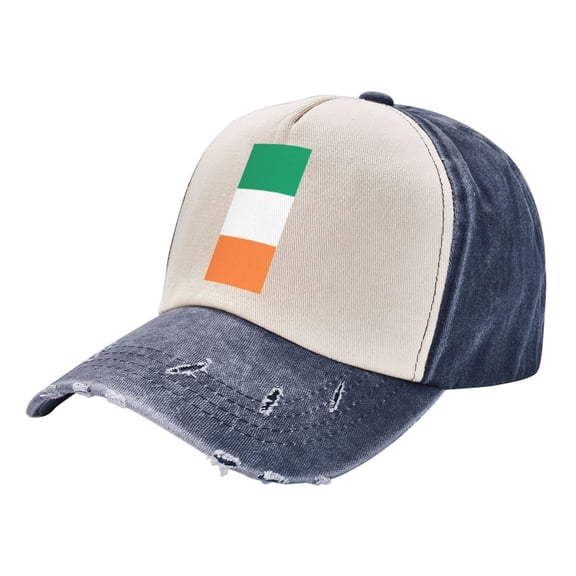 Flag Of Ireland Baseball Cap Distressed Adjustable Vintage Cotton Denim Hat for Women Men