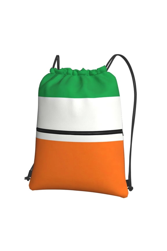 Flag Of Ireland Drawstring Backpack Bag Water Resistant Yoga Shopping Cinch Bag Sackpack For Men Women