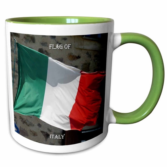 3drose, Flag of Italy Photo, 15oz Two-tone Green Mug