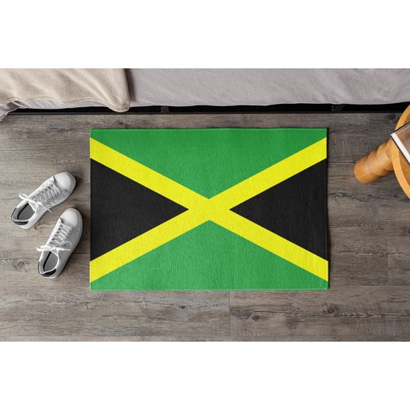 Flag Of Jamaica Outdoor Non-Slip Door Mat | Kingston | Montego Bay | Portmore | 24"x36"