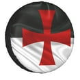 Flag Of Knights Templar Spare Tire Cover Medieval Crusades Cross SUV RV
