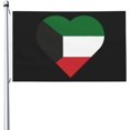 Flag Of Kuwait Heart Flag 3x5 Ft Outdoor Decoration Banner Yard Flag