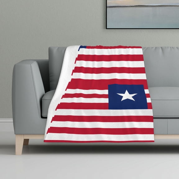 Flag Of Liberia Flannel Fleece Blanket All Season Flannel Throw For Sofa Bed Car Outdoor Home 32x48 Inch