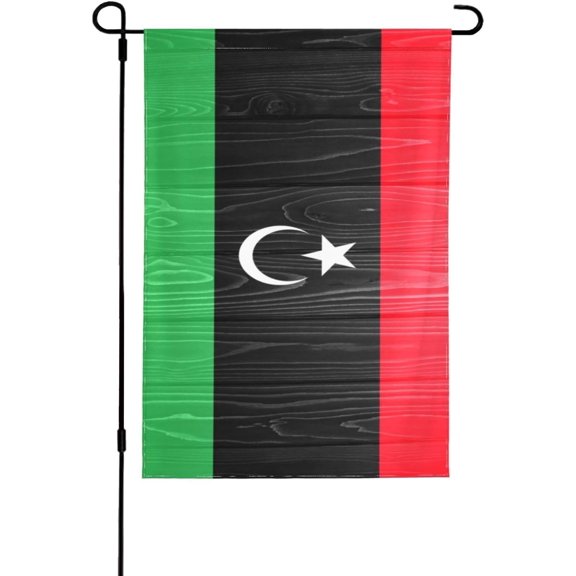 Flag Of Libya Double Sided 12.5x18 Inch Outdoor Yard Flag Home Decor For Garden Lawn Or Patio