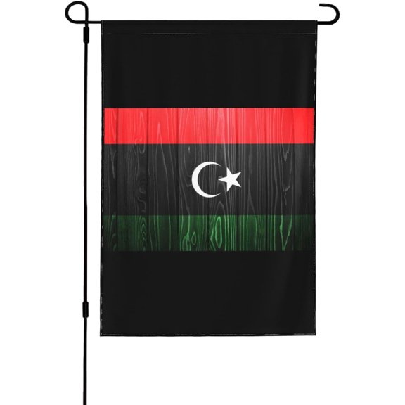 Flag Of Libya Double Sided 12.5x18 Inch Outdoor Yard Flag Home Decor For Garden Lawn Or Patio