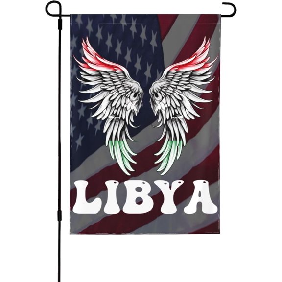 Flag Of Libya Wings Double Sided 12.5x18 Inch Garden Flag Home Decor For Lawn Or Patio